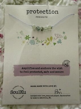 Protection prehnite beaded necklace